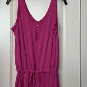 Lou & Grey Pink Sleeveless Jumpsuit with V-Neckline